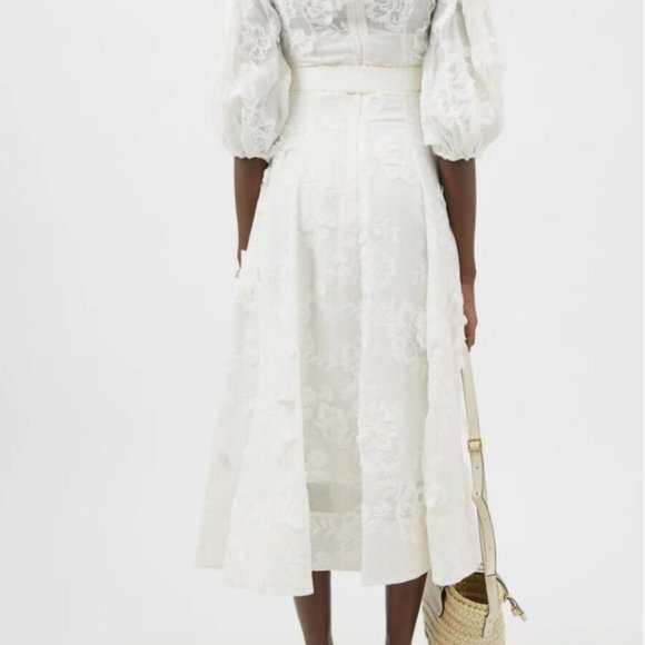 Zimmermann Postcard Appliqué Linen and Silk Dress AU 1 - Picture 4 of 11